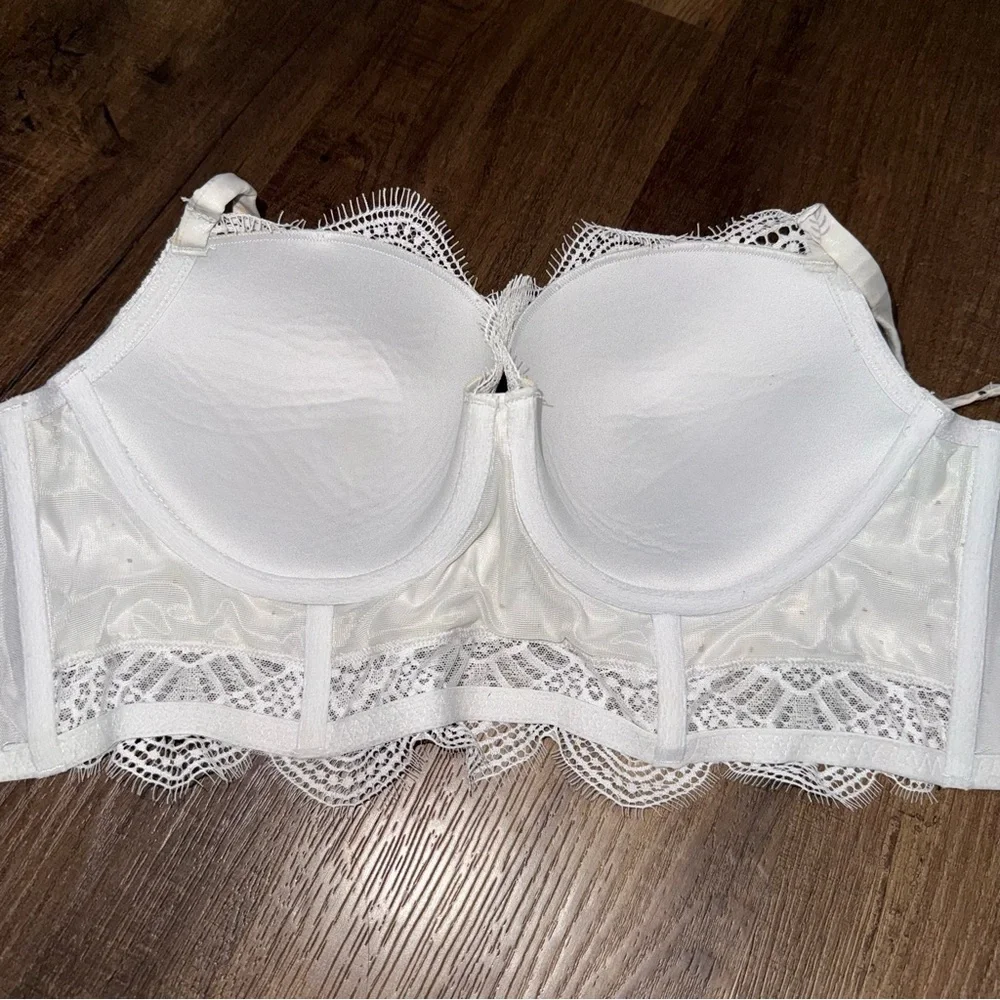 Victorias Secret Like New Dream Angels Lined Demi Longline Shimmer Bra